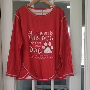 Red Dog Lover's Graphic Long Sleeve Shirt